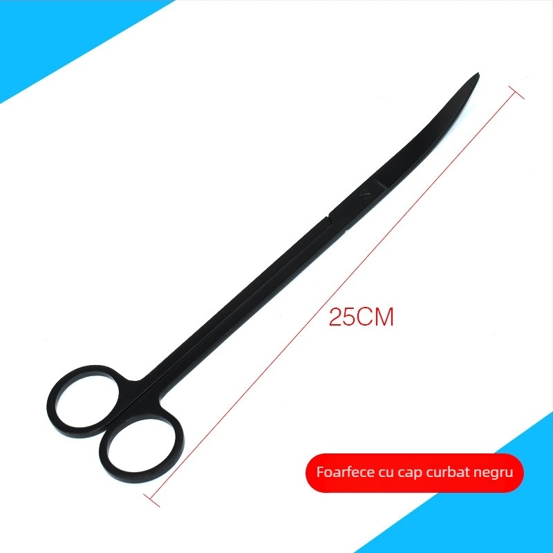 Set de unelte din oțel inoxidabil pentru acvariu: pensete pentru plante acvatice, lopățică plată pentru nisip și foarfecă (Material: oțel inoxidabil; Formă vârf: drept; Include: pensete, lopățică plată, foarfecă)