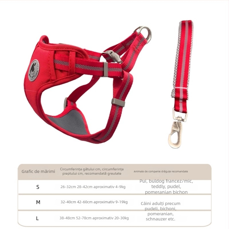 Ham de piept pentru câine, din Oxford, marcă Wanjia, fix, curea neextensibilă