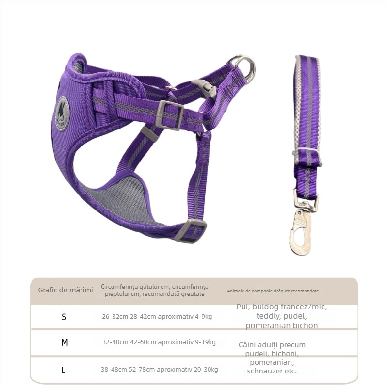 Ham de piept pentru câine, din Oxford, marcă Wanjia, fix, curea neextensibilă