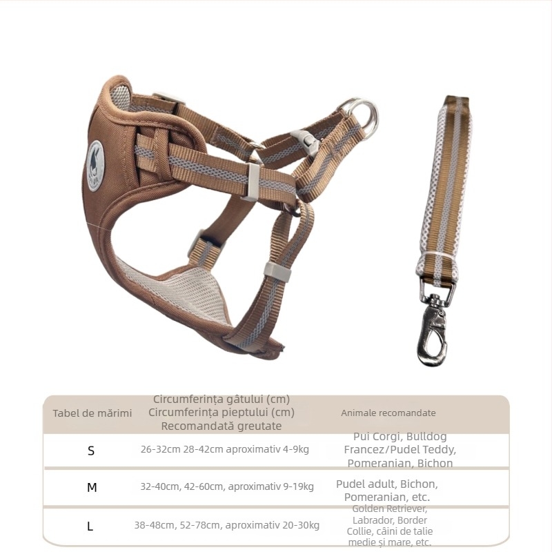 Ham de piept pentru câine, din Oxford, marcă Wanjia, fix, curea neextensibilă