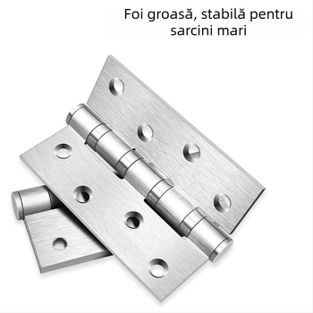 Balama din oțel inoxidabil 304, pliabilă pentru uși din lemn și mobilier, finisaj șlefuit, grosime 3 mm, model 3043, funcționare silențioasă