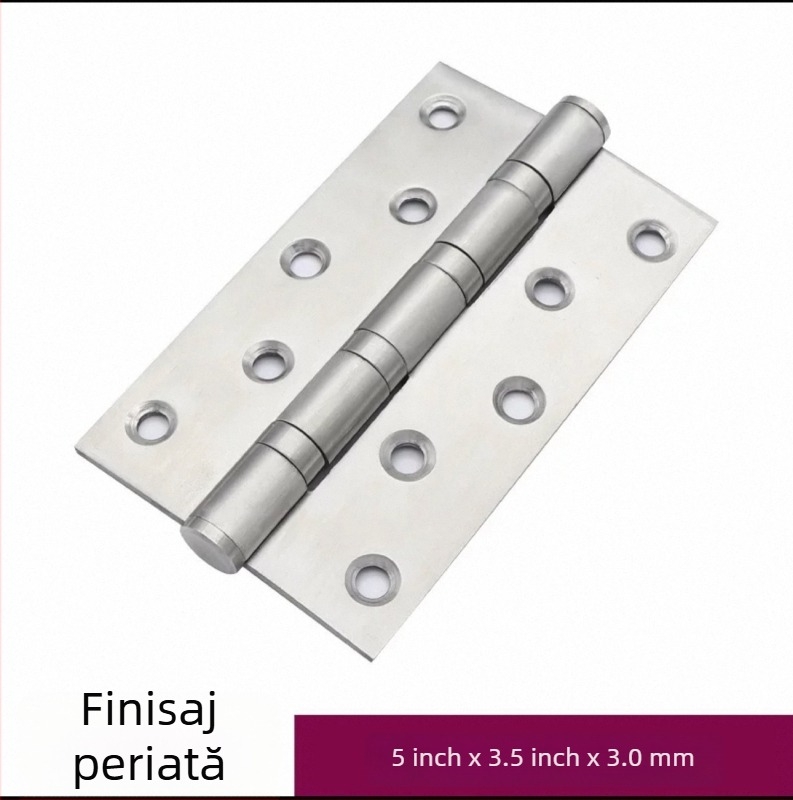 Balama din oțel inoxidabil 304, pliabilă pentru uși din lemn și mobilier, finisaj șlefuit, grosime 3 mm, model 3043, funcționare silențioasă