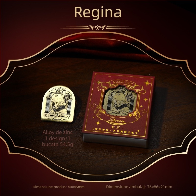 Clip pentru notebook din aliaj de zinc, cu motiv aristocrat de pisică – stil vintage, brand Yu xian, lansare 2025-11-14