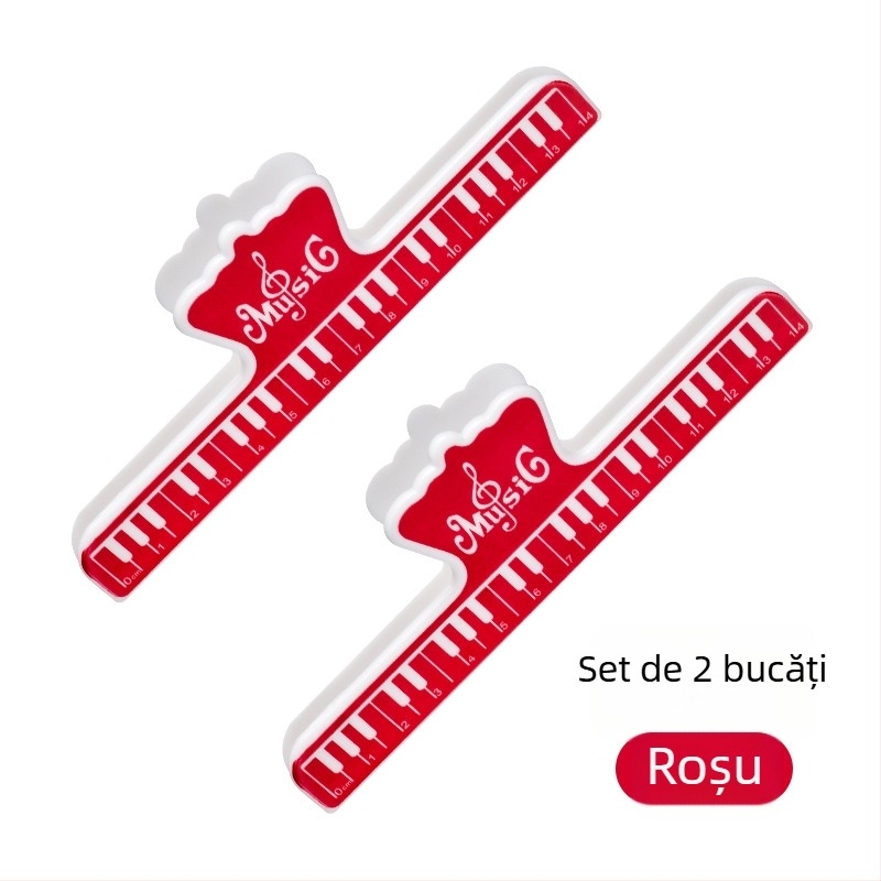 Clip pentru partituri, îngroșat și mai lat, din plastic, pentru pian, chitară, vioară și Erhu