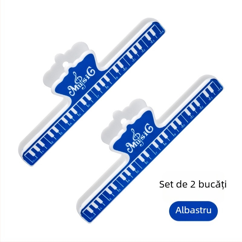 Clip pentru partituri, îngroșat și mai lat, din plastic, pentru pian, chitară, vioară și Erhu