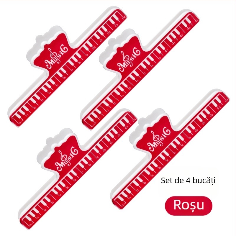 Clip pentru partituri, îngroșat și mai lat, din plastic, pentru pian, chitară, vioară și Erhu