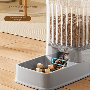 Hrănitoare și apă pentru pisici, cu dungi verticale transparente, demontabilă, capacitate mare, material PP