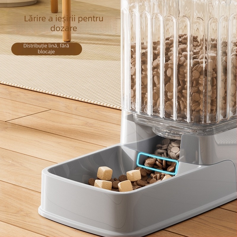 Hrănitoare și apă pentru pisici, cu dungi verticale transparente, demontabilă, capacitate mare, material PP