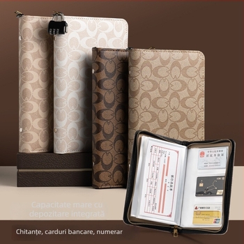 Organizator din piele, multifuncțional pentru chitanțe și depozite bancare, cu fermoar — model CDB0102100902, de la Multi-Collection