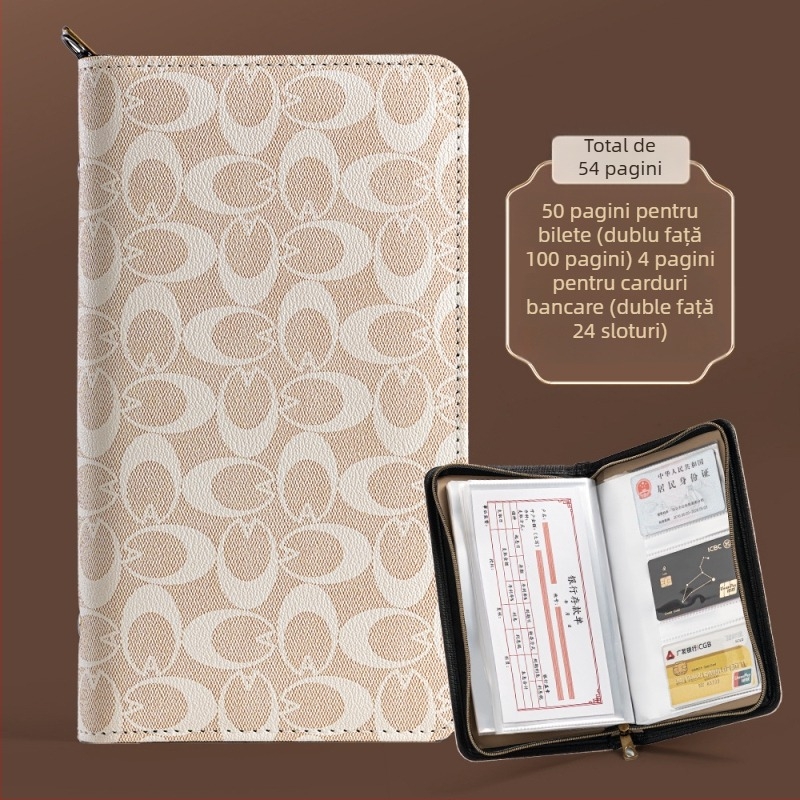 Organizator din piele, multifuncțional pentru chitanțe și depozite bancare, cu fermoar — model CDB0102100902, de la Multi-Collection