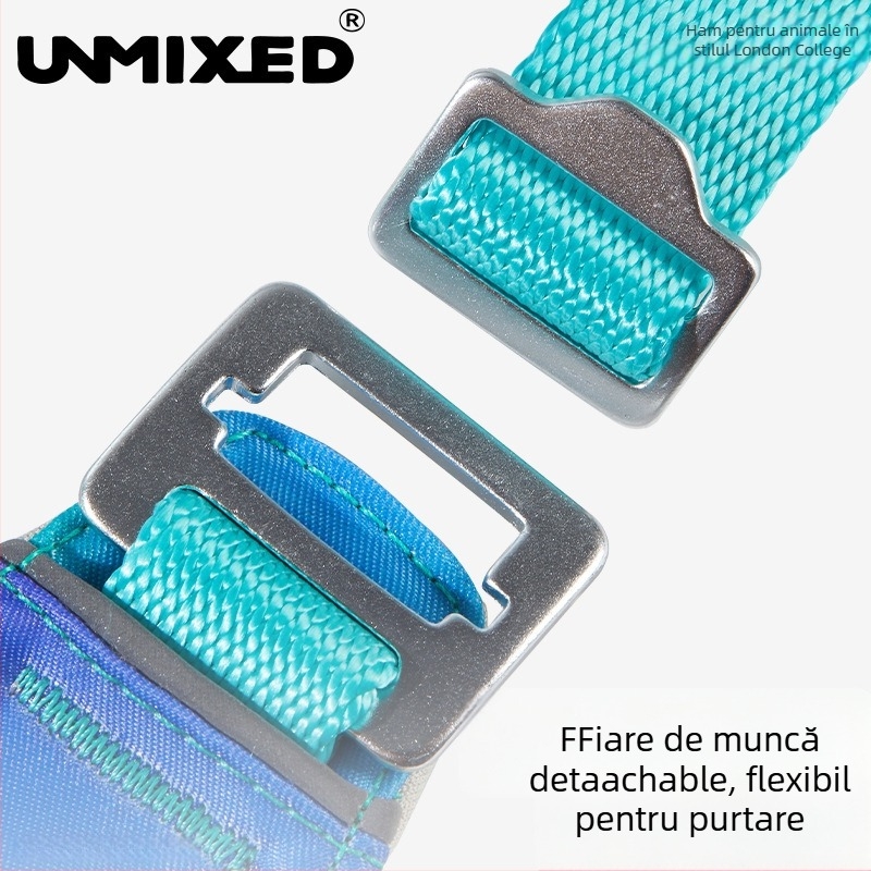 Ham de piept pentru câine, gradient, reglabil, rezistent la prindere, din poliester