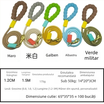 Lesă pentru câine din nylon, neextensibilă, lanțuri și frânghii pentru animale de companie, cutie 120 buc.