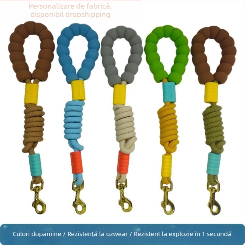 Lesă pentru câine din nylon, neextensibilă, lanțuri și frânghii pentru animale de companie, cutie 120 buc.