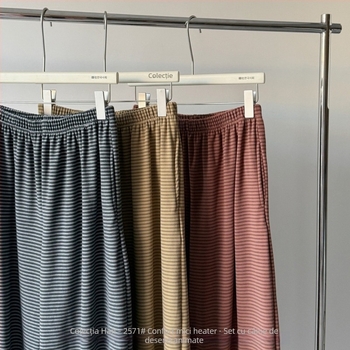 Set de pijamale în stil coreean cu imprimeu cu câine desenat, top pulover cu guler rotund și pantaloni lungi, poliester de greutate medie (181–200 g/m²), potrivit pentru iarnă, primăvară și toamnă