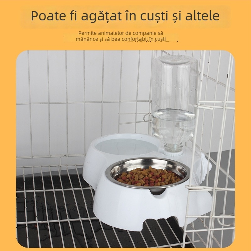 Bol de apă pentru pisici din plastic, cu design anti-stropire – accesoriu pentru hrănire animale de companie
