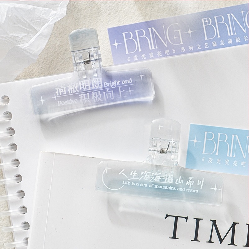 Momo clipuri acrilice transparente pentru planner, seria Let It Shine, stil INS, 4 variante