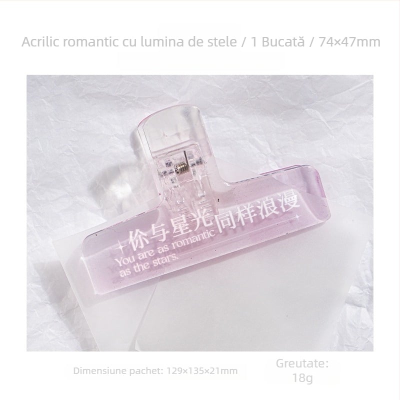 Momo clipuri acrilice transparente pentru planner, seria Let It Shine, stil INS, 4 variante