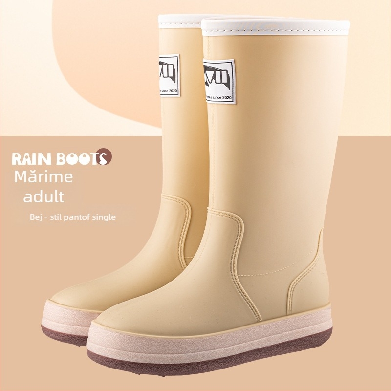 Ghete de ploaie în stil japonez, înalte, pentru bărbați și femei, partea superioară din PVC, talpă din plastic, branț EVA, căptușeală din plasă, unisex, patru sezoane