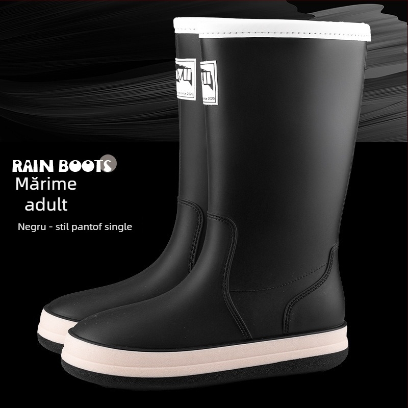 Ghete de ploaie în stil japonez, înalte, pentru bărbați și femei, partea superioară din PVC, talpă din plastic, branț EVA, căptușeală din plasă, unisex, patru sezoane