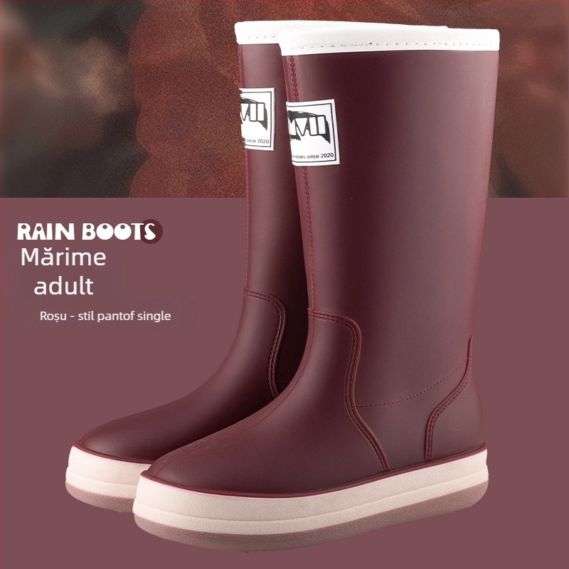 Ghete de ploaie în stil japonez, înalte, pentru bărbați și femei, partea superioară din PVC, talpă din plastic, branț EVA, căptușeală din plasă, unisex, patru sezoane