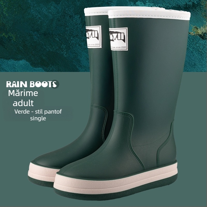 Ghete de ploaie în stil japonez, înalte, pentru bărbați și femei, partea superioară din PVC, talpă din plastic, branț EVA, căptușeală din plasă, unisex, patru sezoane