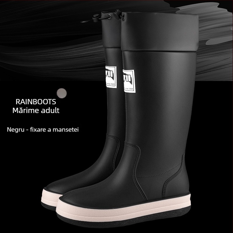 Ghete de ploaie în stil japonez, înalte, pentru bărbați și femei, partea superioară din PVC, talpă din plastic, branț EVA, căptușeală din plasă, unisex, patru sezoane