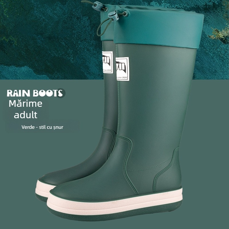 Ghete de ploaie în stil japonez, înalte, pentru bărbați și femei, partea superioară din PVC, talpă din plastic, branț EVA, căptușeală din plasă, unisex, patru sezoane