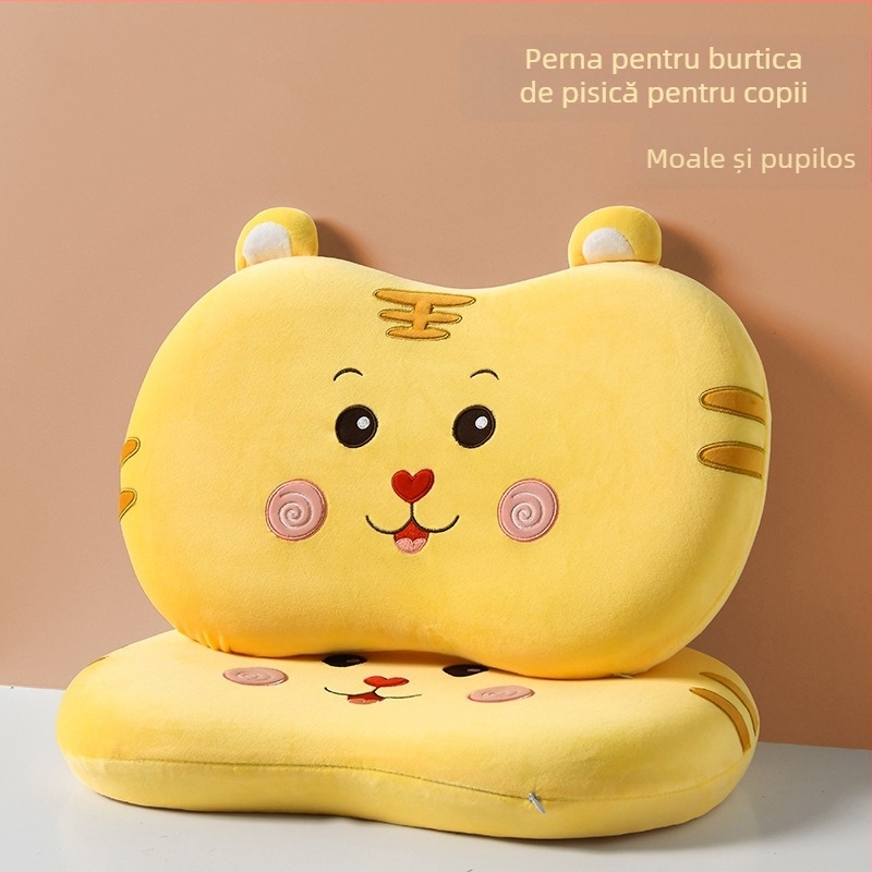Pernă cu memorie pentru suport cervical, pentru copii, formă ovală, înălțimea miezului 5–10 cm