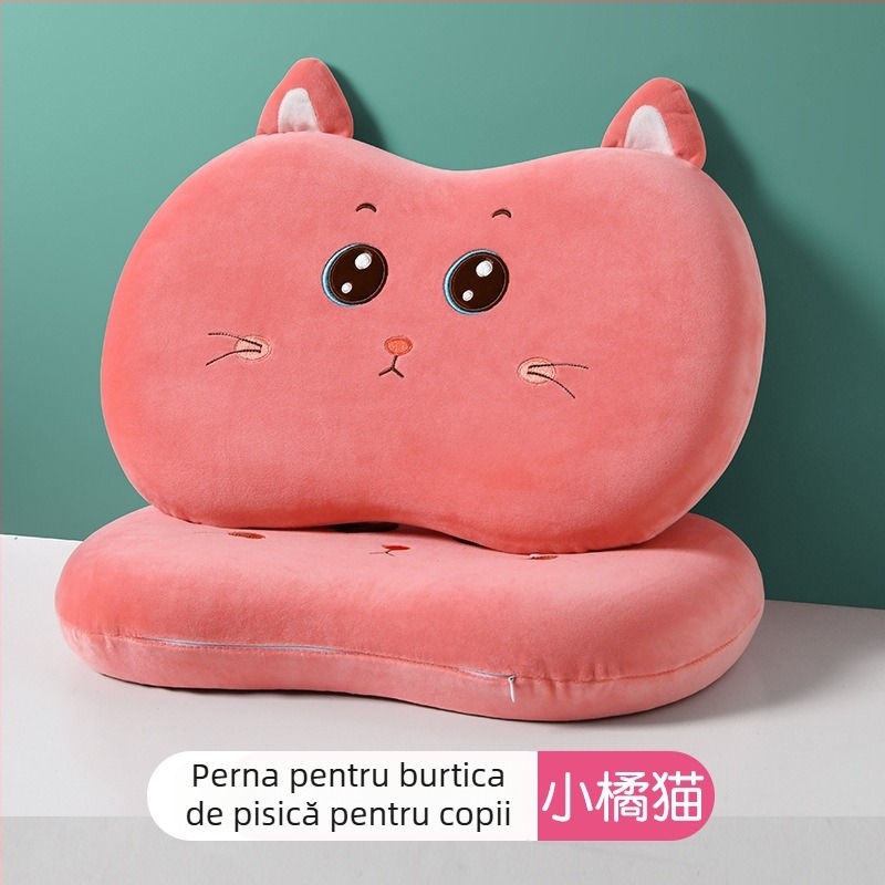 Pernă cu memorie pentru suport cervical, pentru copii, formă ovală, înălțimea miezului 5–10 cm