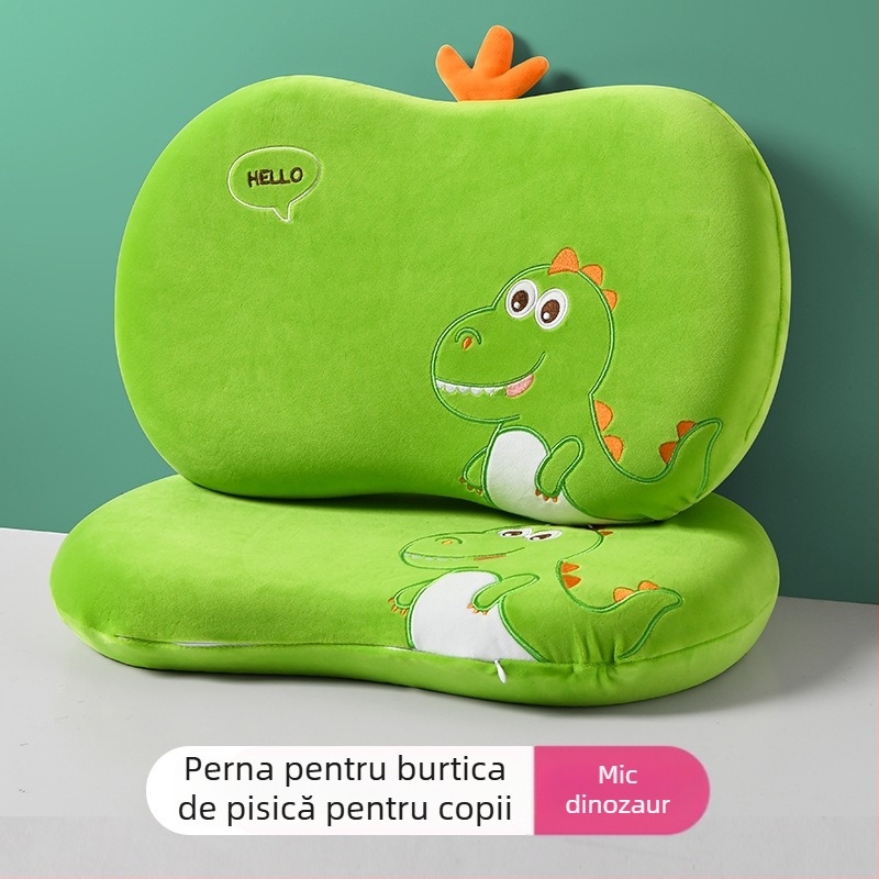 Pernă cu memorie pentru suport cervical, pentru copii, formă ovală, înălțimea miezului 5–10 cm