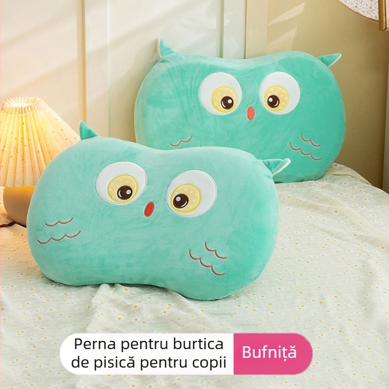 Pernă cu memorie pentru suport cervical, pentru copii, formă ovală, înălțimea miezului 5–10 cm