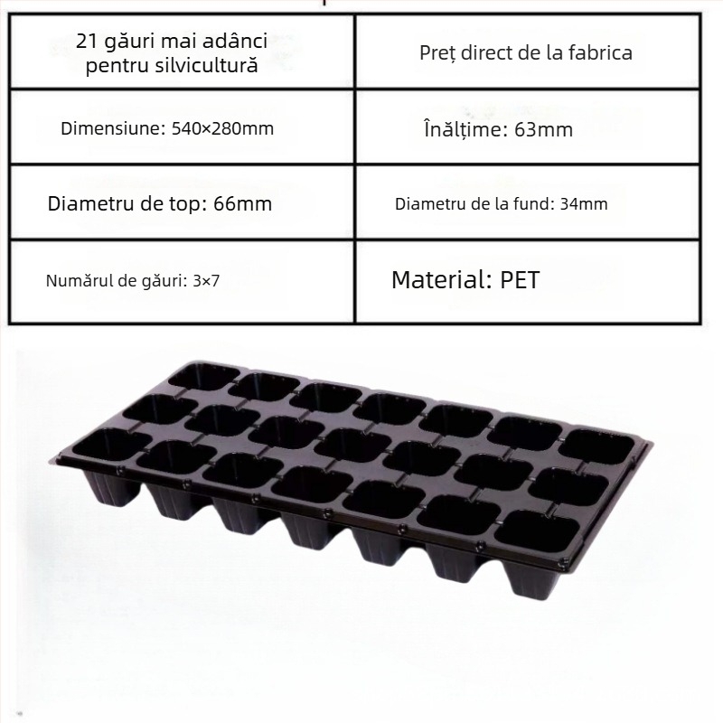 Tavă pentru răsaduri din PET, Seedling tray 002, pentru cultivarea răsadelor, legume, împădurire, Jin Xu