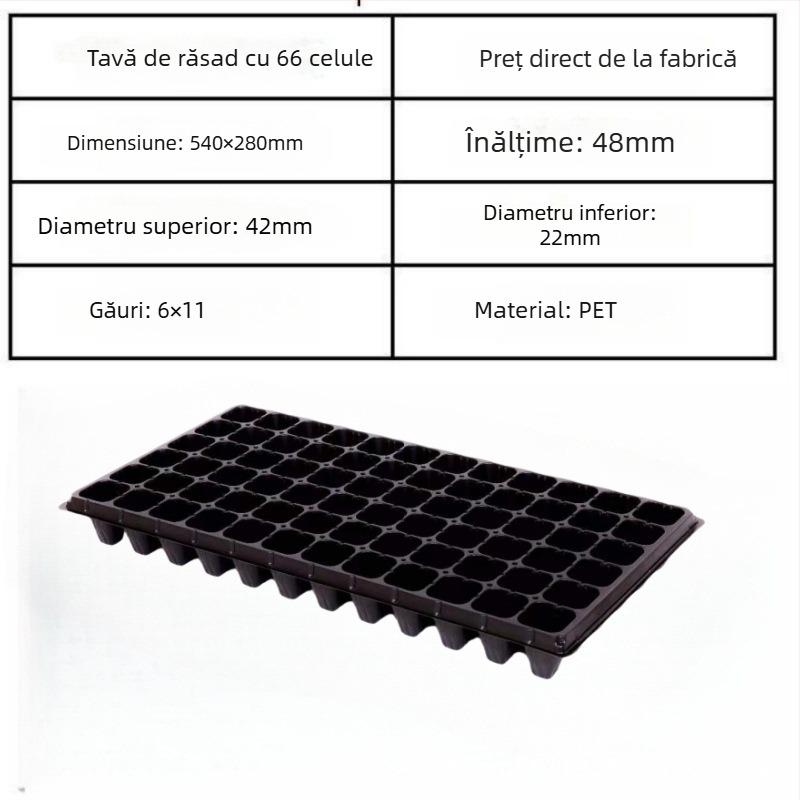 Tavă pentru răsaduri din PET, Seedling tray 002, pentru cultivarea răsadelor, legume, împădurire, Jin Xu