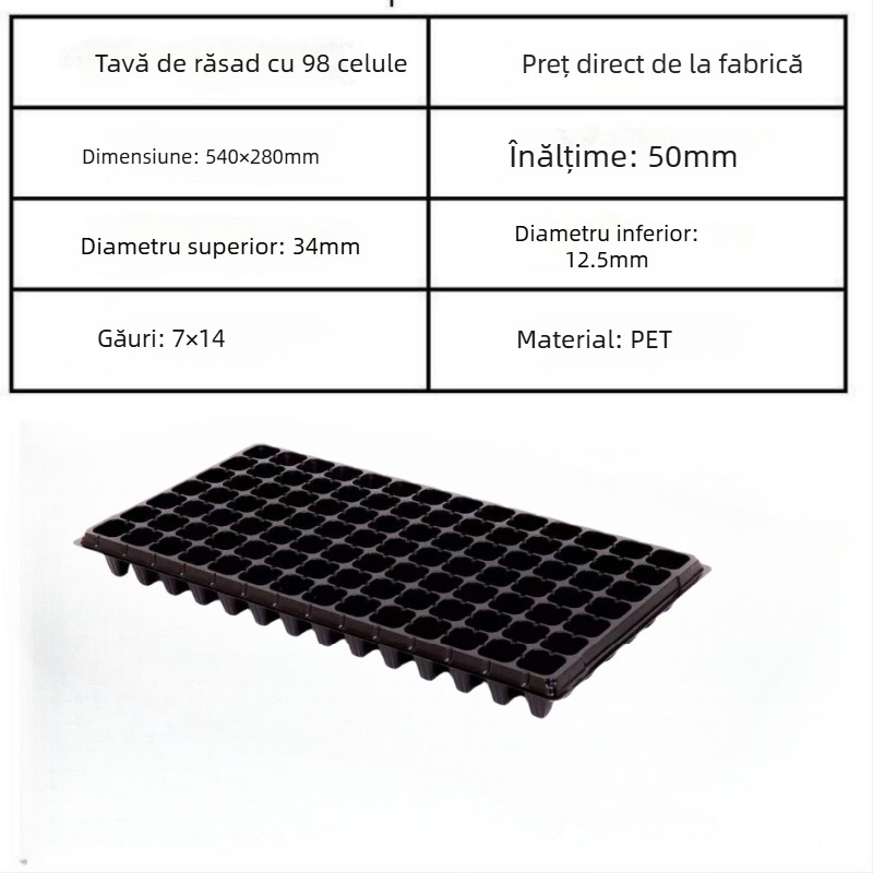 Tavă pentru răsaduri din PET, Seedling tray 002, pentru cultivarea răsadelor, legume, împădurire, Jin Xu