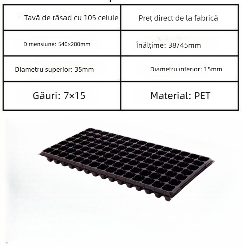 Tavă pentru răsaduri din PET, Seedling tray 002, pentru cultivarea răsadelor, legume, împădurire, Jin Xu