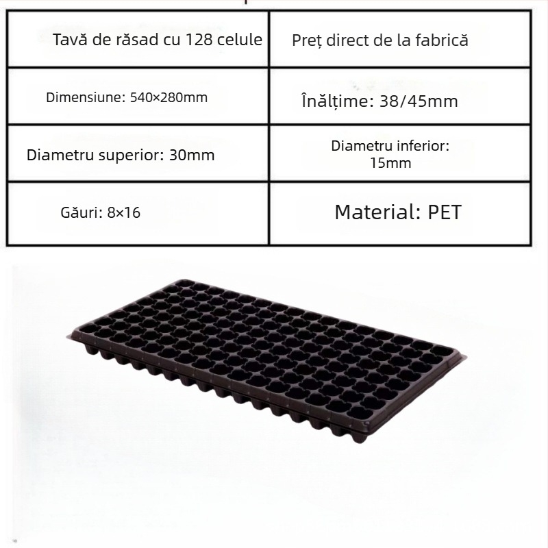 Tavă pentru răsaduri din PET, Seedling tray 002, pentru cultivarea răsadelor, legume, împădurire, Jin Xu