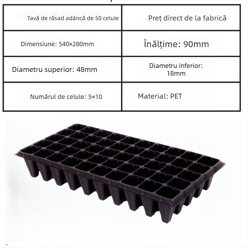 Tavă pentru răsaduri din PET, Seedling tray 002, pentru cultivarea răsadelor, legume, împădurire, Jin Xu