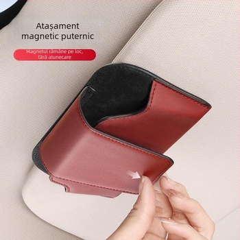 Clip pentru ochelari auto – piele Ultrafilm, organizator pentru viziera mașinii, durată de viață 10 ani