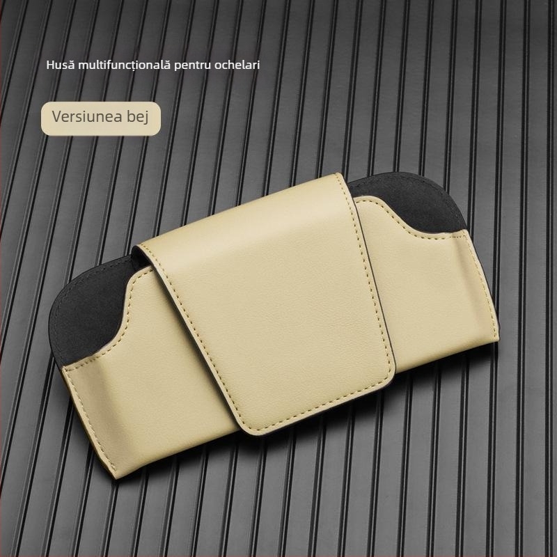 Clip pentru ochelari auto – piele Ultrafilm, organizator pentru viziera mașinii, durată de viață 10 ani
