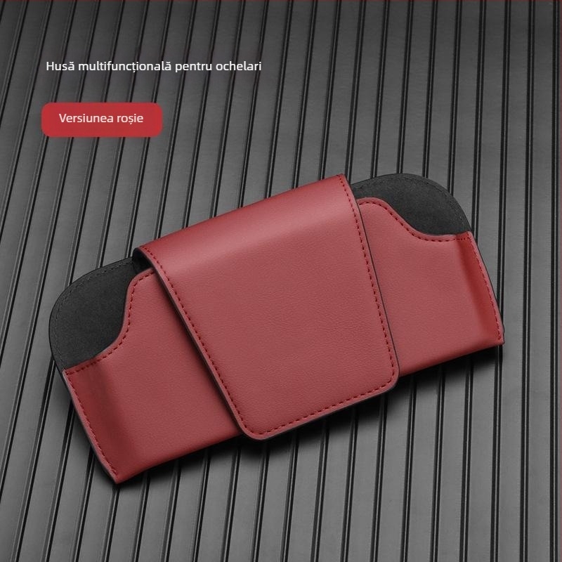 Clip pentru ochelari auto – piele Ultrafilm, organizator pentru viziera mașinii, durată de viață 10 ani