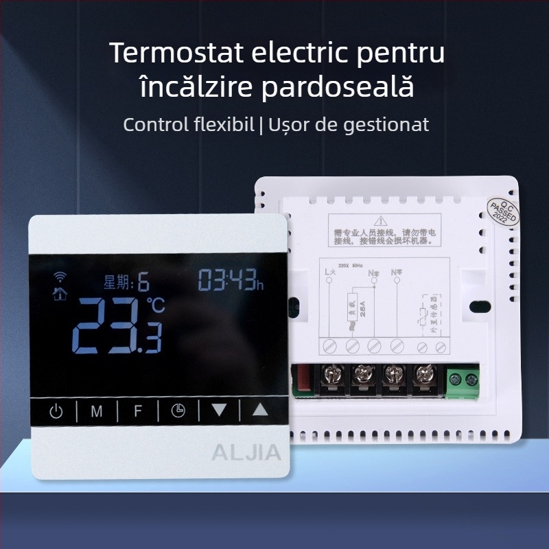 ALJIA panou de control al temperaturii pentru aer condiționat central, regulator inteligent de temperatură, compatibil cu aparatele de aer condiționat, 220V