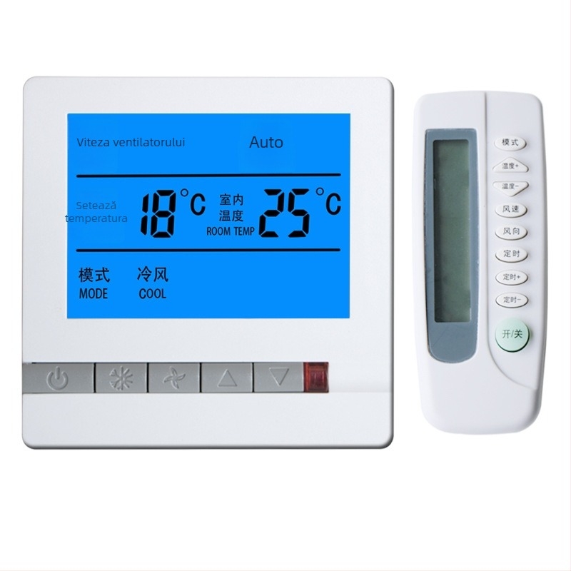 ALJIA panou de control al temperaturii pentru aer condiționat central, regulator inteligent de temperatură, compatibil cu aparatele de aer condiționat, 220V