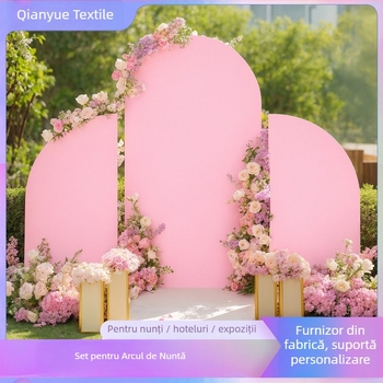 Set arc decorativ pentru nuntă din mătase de lapte – 3 piese, ambalare în pungă, Qianyue