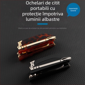 Ochelari de lectură cu lentile PC, anti-lumină albastră și anti-radiație, ramă completă metal/PC, formă pătrată