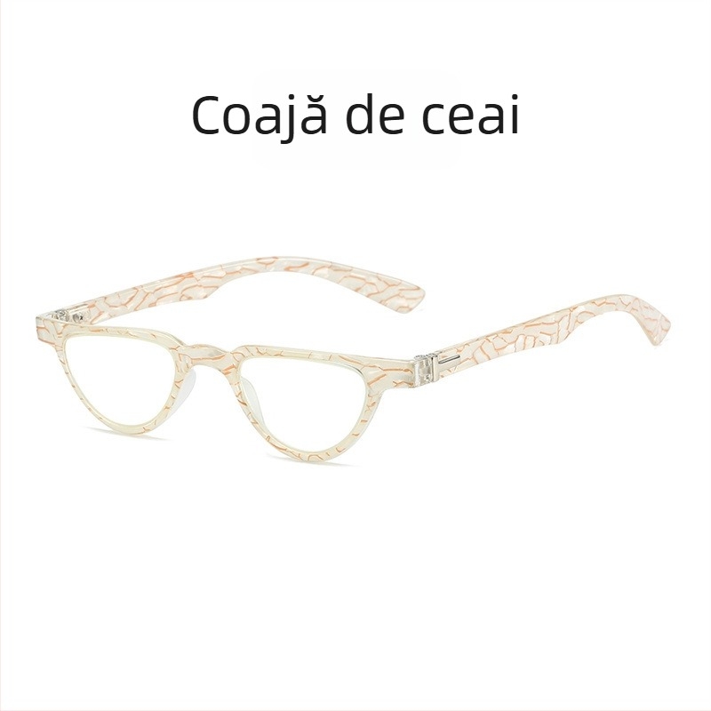 Ochelari de lectură anti-lumină albastră pentru femei, ramă mică pătrată cu decor dragon și Phoenix, lentile AC, ramă completă PC, lansare toamnă 2024