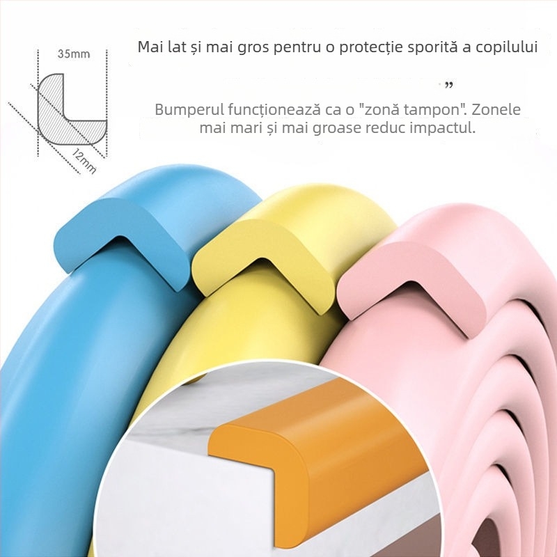 Protecție colț masă pentru copii - bandă autoadezivă pentru acoperire margini, protecție moale pentru siguranța copilului (Brand: Powerful merchant)