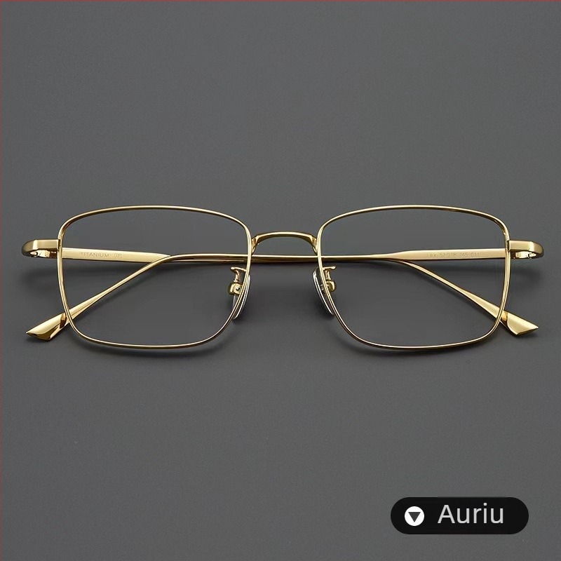 Ochelari de citit, ramă pătrată, titan pur, lentile din rășină, anti-lumină albastră, anti-radiație, pentru adulți