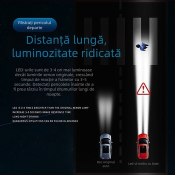 Lampă LED pentru farul auto pentru D1S/D2S/D3S/D4S/D5S/D8S - 35W, 12V, 6800 lm, carcasă din aluminiu, durată de 50.000 ore