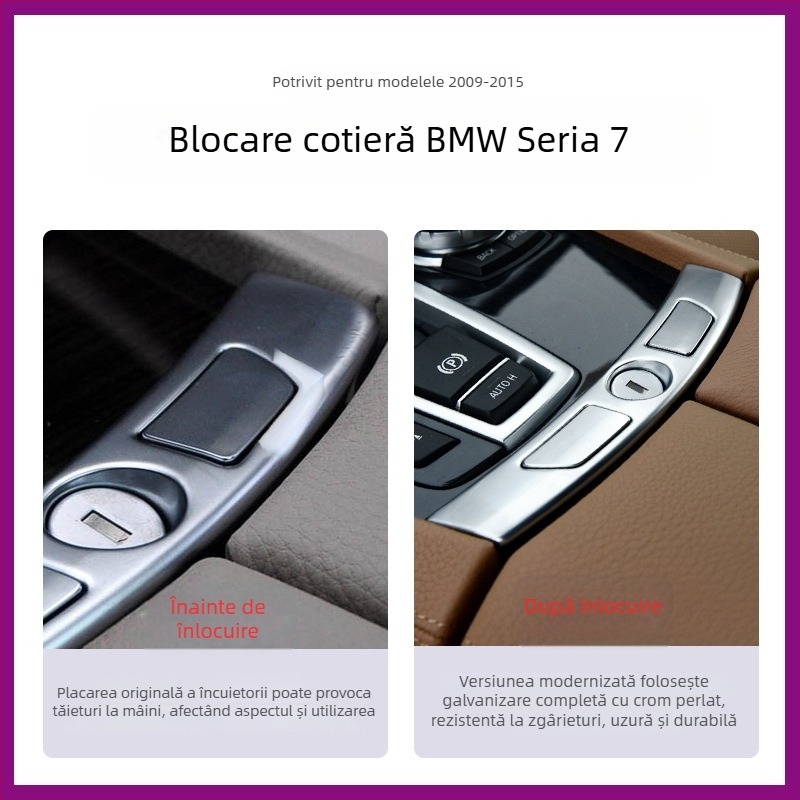 Capac întrerupător braț suport BMW Seria 7 730740F02 – Panou central al suportului pentru cot