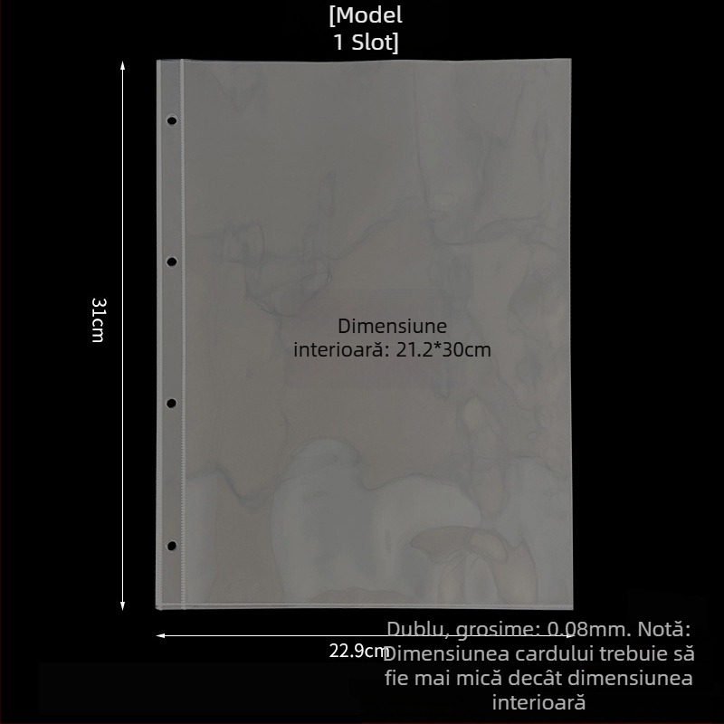 Album de carduri cu pagini personalizabile, pagini interioare din PP și imprimare a logo-ului